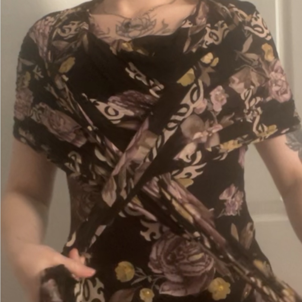 Vintage Eva blue beaded floral maxi dress with matching versatile belt/scarf - Picture 6 of 7